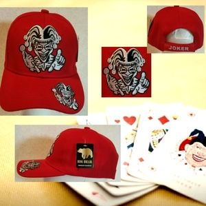 ♠️♦️♣️♥️ Red Joker Ball Cap by Big Bear Headwear